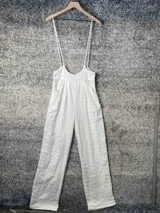 Ellejay Jenni Jumpsuit White Pants Long Straps Size Medium - Picture 1 of 15