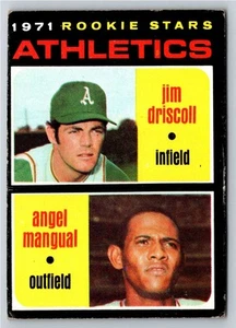 1971 Topps #317 Athletics Rookies - Jim Driscoll / Angel Mangual RS, RC - Picture 1 of 2