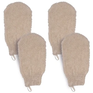 (4 Pack) Natural Exfoliating Cotton Bath Mitt Shower Gloves Loofah Washcloth ... - Picture 1 of 6