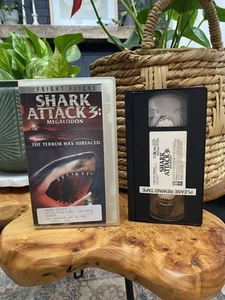Shark Attack 3 VHS Tape Fright Flicks Vtg Rare Horror Video OOP HTF Megalodon - Picture 1 of 6