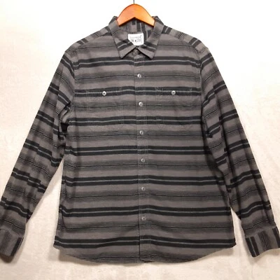 Converse Mens L/S Button Up Shirt Sz.Large/Gray-Black Striped/Flannel Type - Image 1 of 4