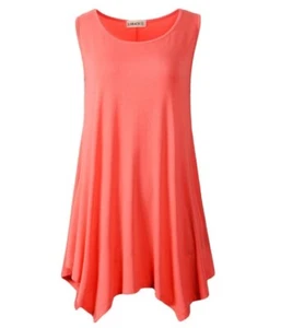 Watermelon Women Plus Size L Solid Basic Flowy Tank Tops Summer Sleeveless Tunic - Picture 1 of 15