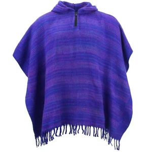 Soft Acrylic Hooded Poncho Cape Warm Hoodie Women Men Cover Change Robe - Picture 1 of 25