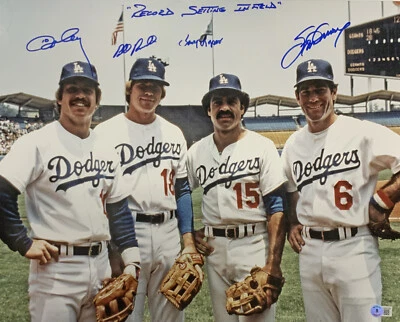 DODGERS 16X20 PHOTO SIGNED RUSSELL GARVEY CEY LOPES "RECORD SETTING INFIELD" BAS - Image 1 of 4
