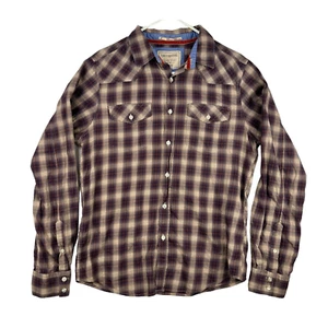 Heritage 1981 Shirt Mens S Brown Check Plaid Tartan Western Classic Button Up - Picture 1 of 7