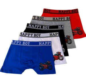 NICE!! 5 Boys Seamless Boxer Short Kids Spandex Underwear Boy Briefs #6414 - Picture 1 of 6