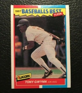 1987 Fleer TONY GWYNN Baseball Best SLUGGERS 1987 MINT CARD San Diego Padres