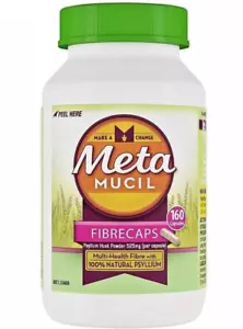 MetaMucil Fibrecaps 160 pack 100% Natural Psyllium - Picture 1 of 2
