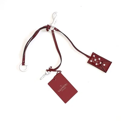 NEW Valentino Garavani Free Rockstud Spike Bag charm Red $495 Key Holder - Image 1 of 4