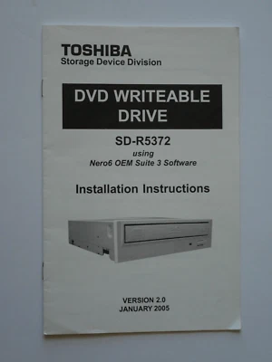 Toshiba - DVD Writeable Drive - SD-R5372 - Installation Instructions - Image 1 of 3