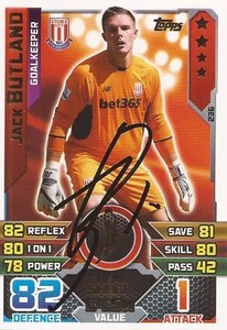 JACK BUTLAND SIGNED STOKE 2015/2016 MATCH ATTAX TRADING CARD + COA - Bild 1 von 1