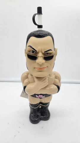 1999 WWF The Rock Travel Water Bottle - Collectible 3-D Sipper Cup **VERY RARE** Cover