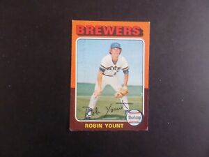1975 TOPPS ROBIN YOUNT  BREWERS ROOKIE BASEBALL CARD #223 EX