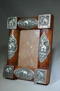 Elephant 3x5 real rustic wood and metal embellishments picture frame 3 x 5 photo - Picture 1 of 9