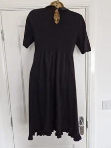 ASOS Black Knitted Short Sleeve Collared Maternity Dress UK6 - Picture 1 of 10