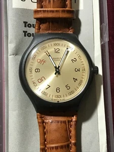 Orologio SWATCH Touch Alarm BE ON TIME (STAM100)-Condiz.TOP! Compl.funz! Pelle - Picture 1 of 7