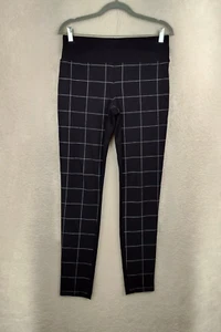 INC International Concepts Women Leggings 10 Black Gingham Rayon Blend Pull On - Picture 1 of 19