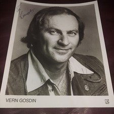 VERN GOSDIN Hand Signed VINTAGE Promotional Record Label Photo Autographed FS