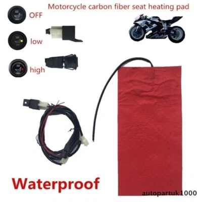 Aquecedor almofada de aquecimento assento de fibra de carbono 12V impermeável para motocicleta ATV E-BIKE 1x - Imagem 1 de 4