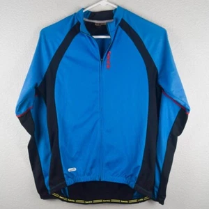 Santic Cycling Unisex Adult M Blue Black Red Bike Jersey Long Sleeve Full Zip - Picture 1 of 7