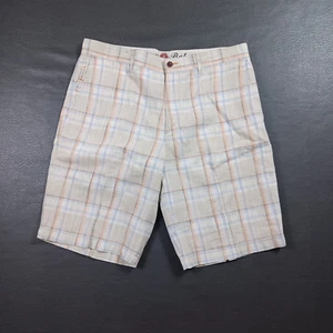Tommy Bahama Shorts Mens 36 Plaid Linen Silk Blend Casual Flat Front Breathable - Picture 1 of 11