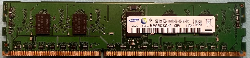 Samsung M393B5773CH0-CH9 2GB DDR3-1333Mhz PC3-10600 240pin RDIMM - Image 1 of 1