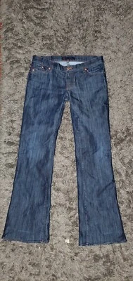 Pantalones de mezclilla ROCK & REPUBLIC Bootcut tiro bajo lavado oscuro desgastados talla 30 para mujer  Foto 1 de 4