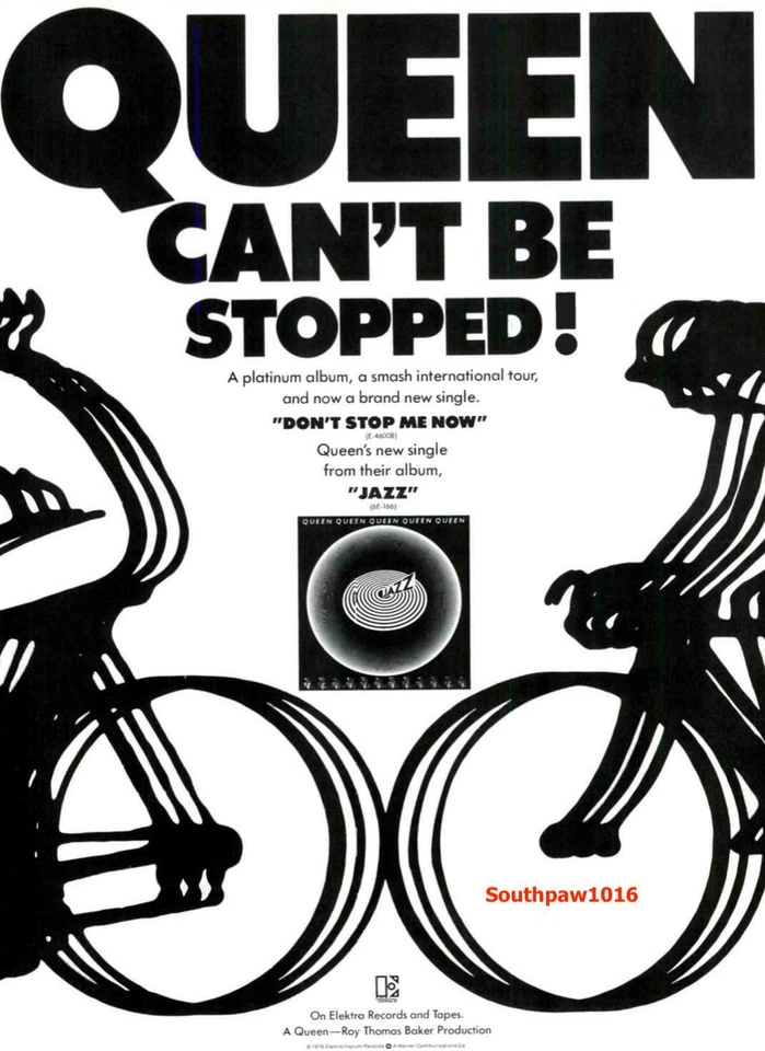 1978 Queen "Don't Stop Me Now" Song Release Reproduction Ad Print - Image 1 of 1