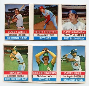 1976 Hostess Baseball Cards (2 Uncut Panels) Kingman, Grich, Rollie Fingers - Picture 1 of 2