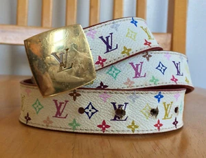 S/S 2003 Louis Vuitton x Takashi Murakami Multicolor Monogram Belt  - Picture 1 of 10