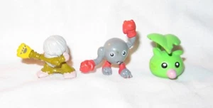 Bandai monsters miniatures lot of 3 about 1 1/2" high leafmon mamemon Jijimon - Picture 1 of 8