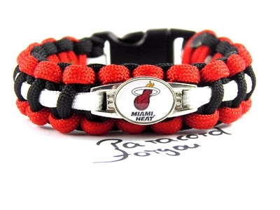 PARACORDFORYOU2 Miami Heat Paracord Armband mit NBA Charm-Frauen, Kinder + Männer Armband
