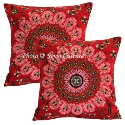 Funda Cojín Decorativa Decoración Hogar 16 x 16 pulgadas Boho Mandala Mandala Funda Almohada Foto 1 de 4