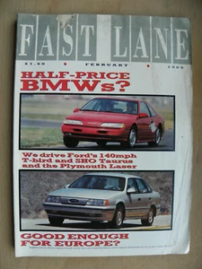 FAST LANE MAGAZINE FEBRUARY 1989 MOTORING TESTS NEWS REVIEWS FORD TOYOTA AUDI - Picture 1 of 12