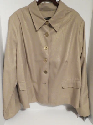 Blazer Terry Lewis Classic Luxuries 24W forrado jaqueta (2X-3X) manchas bronzeadas-douradas - Imagem 1 de 4