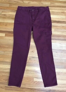 Kut from the Kloth Ankle Pants Women's 14 Red Skinny Leg High Rise Cotton Blend - Picture 1 of 11