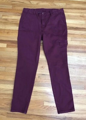 Kut from the Kloth Ankle Pants Women's 14 Red Skinny Leg High Rise Cotton Blend - Image 1 of 4