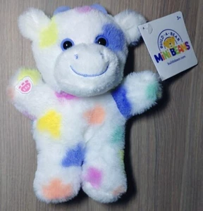 Build A Bear Mini Beans Pastel Splatter Cow Plush New w/ Tags - Purple Eye Patch - Picture 1 of 2
