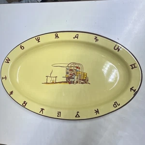 Vintage Monterrey Westernware Emaillegeschirr Chuck Wagon 15,5 x 9 3/4" ovale Platte - Bild 1 von 8