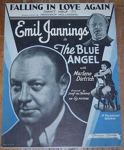 Falling in Love Again Can't Help It Blue Angel Marlene Dietrich 1930 Sheet Music - Picture 1 of 1
