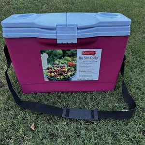 Rubbermaid for Truck The Slim Cooler 13 Quart 12.5L Purple Dual Open Lid & Strap - Picture 1 of 7