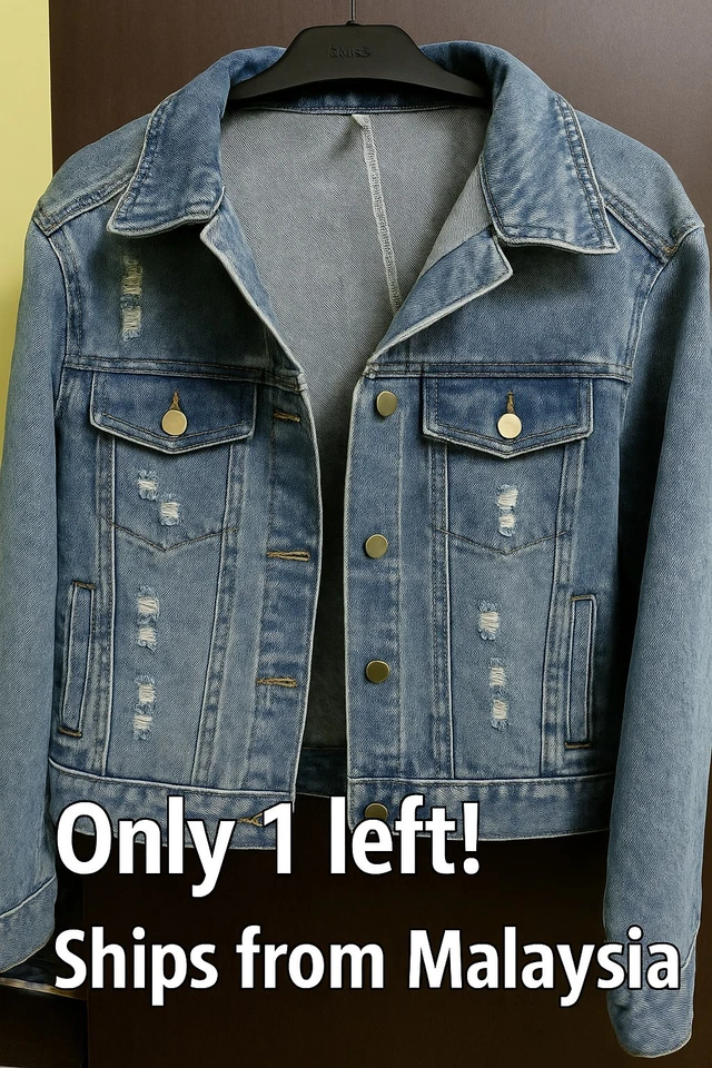 Women's Blue Denim Jacket XL – Rhinestone Back Print - Image 1 of 3