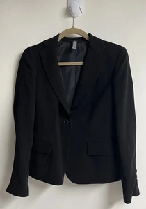 Blazer de viaje DKNY Y2K acolchado hombros calle negro cierre de un solo botón talla 2 - Imagen 1 de 6