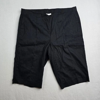 Pantalones Cortos Informales J Jill Lino Elastizados Negros Pull On Para Mujer 1X Bermudas 7" Entrepierna Foto 1 de 4