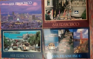4 Vintage Continental San Francisco Cable Car gemischte Postkarten unbespielt. - Bild 1 von 5