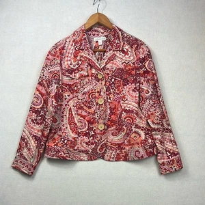 Coldwater Creek Damengröße 12P Petite Paisley leichte Jacke Knopfleiste - Bild 1 von 11