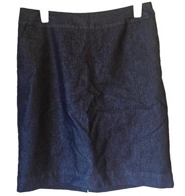 Falda Lápiz Elástica Merona Lavado Oscuro Denim Look Forrada Clásica Trabajo Informal - 6 Foto 1 de 4