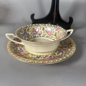 rosenthal bavaria Garden Caprice flache Suppentasse und Untertasse - Bild 1 von 8