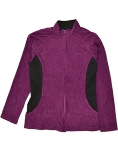 REEBOK Womens Fleece Jacket UK 14 Medium Purple Colourblock Polyester BG12 - Picture 1 of 4