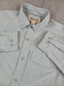 Duluth Trading Shirt Men M Gray Sol Survivor Performance Vented Outdoors Pocket - Picture 1 of 6